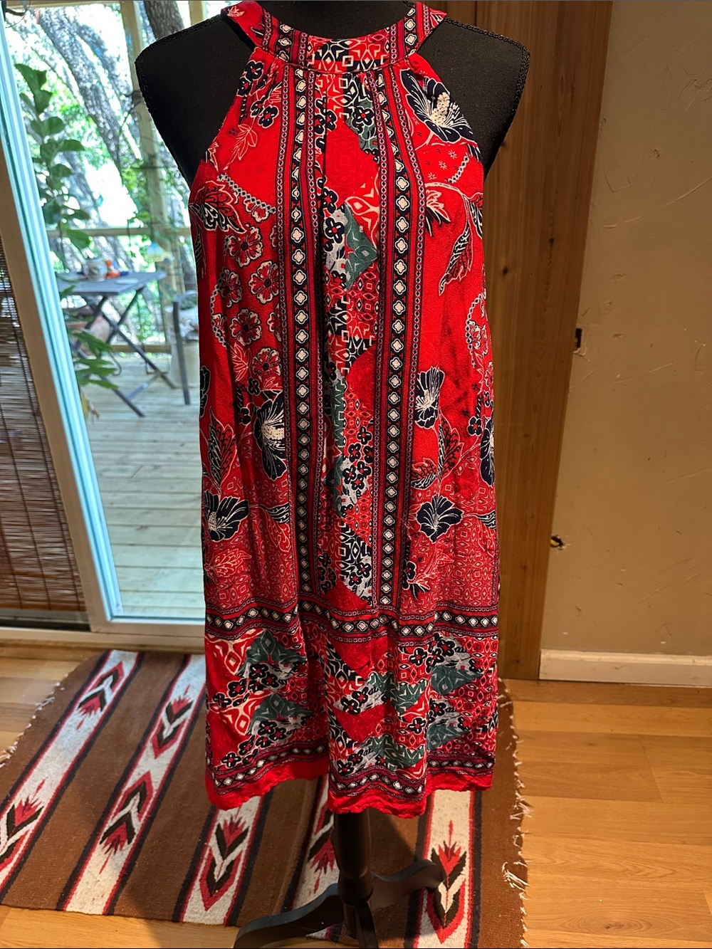 Red Floral Halter Sundress